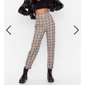 Nasty gal beige plaid pants